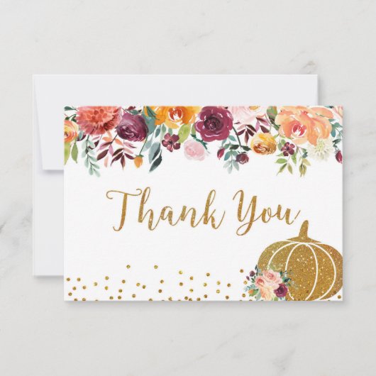 Marsala Pumpkin Birthday Dankeschön Karte (Vorderseite)