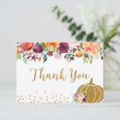 Marsala Pumpkin Birthday Dankeschön Karte (Stehend Vorderseite)