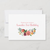 Marsala Pumpkin Birthday Dankeschön Karte (Rückseite)