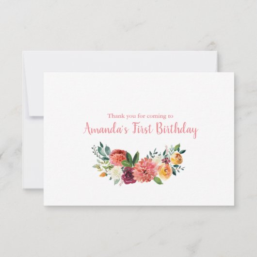 Marsala Pumpkin Birthday Dankeschön Karte (Rückseite)