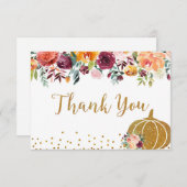 Marsala Pumpkin Birthday Dankeschön Karte (Vorne/Hinten)