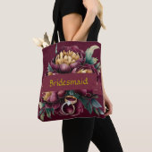 Marsala Red and Gold Peony Bridesmaid Gefallen Ges Tasche (Von Nahem)