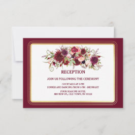 Marsala Red and Gold Wedding Card Einladung