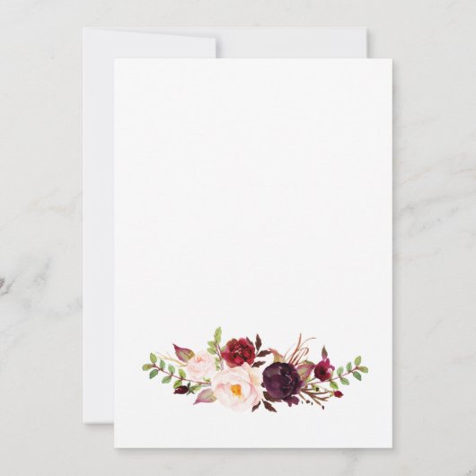 Marsala Red Autumn Gold Probe Dinner Card Einladung (Rückseite)