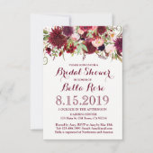 Marsala Red Burgundy Brautparty Einladung (Vorderseite)