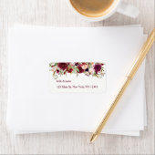 Marsala Red Burgundy Floral Address Labels Adressaufkleber (Insitu)