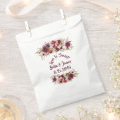 Marsala Red Burgundy Floral Chic Gevor Bag Geschenktütchen (Ausgeschnitten)