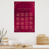 Marsala Red Burgundy Modernes Hochzeitsstatuenpost Poster (Küche)