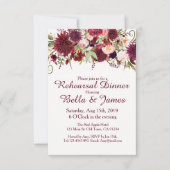 Marsala Red Burgundy Wedding Probe Einladungen (Vorderseite)