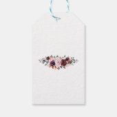 Marsala Red Floral Boho Gastgeschenk Hochzeit Gift Geschenkanhänger (Rückseite)