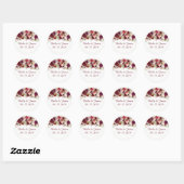 Marsala Red Floral Chic Wedding Stickers (Blatt)