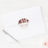 Marsala Red Floral Chic Wedding Stickers (Umschlag)