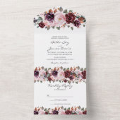 Marsala Red Floral Fall All in One Wedite Einladun All In One Einladung (Innen Boden)