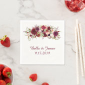 Marsala Red Floral Wedding Collection Napkins Serviette (Beispiel)