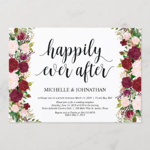 Marsala rosa floral Happily ever after, heimliche  Einladung