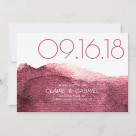 Marsala rosa moderne einfache Hochzeit retten das Save The Date
