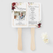 Marsala Rose Beerdigung Programm Set der Fans Fächer (Vorne und Hinten)