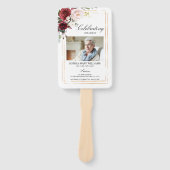 Marsala Rose Beerdigung Programm Set der Fans Fächer (Vorderseite)