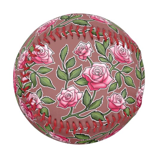 Marsala - Rose Floral Baseball (Vorderseite Links)