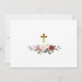 Marsala Rose & Gold Foto Taufe Danke Karte (Rückseite)