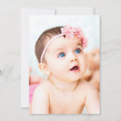 Marsala Rose & Gold Foto Taufe Danke Karte (Rückseite)