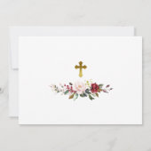 Marsala Rose & Gold Frame Foto Girl Christening Einladung (Rückseite)