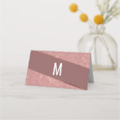 Marsala Rose Gold Glitzer Color Block Platzkarten (Rückseite)
