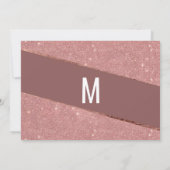 Marsala Rose Gold Glitzer Farbblock Rett Datum Save The Date (Rückseite)