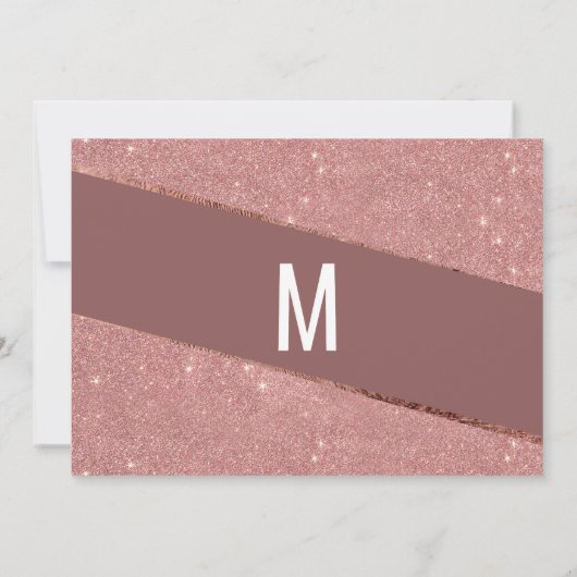 Marsala Rose Gold Glitzer Farbblock Rett Datum Save The Date (Rückseite)