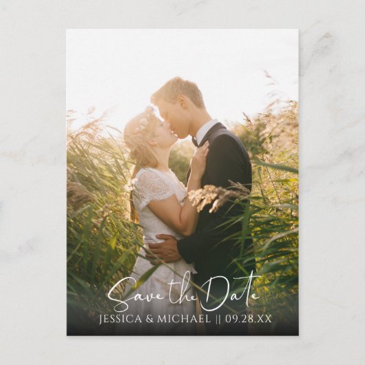 Marsala Rose Gold Herbstlaubs Foto Save the Date Einladungspostkarte (Vorderseite)