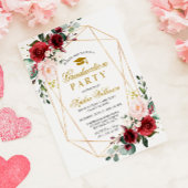 Marsala Rose Graduation Party Girly Floral Einladung