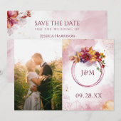 Marsala Rose Rodelbahn mit Aussicht Rodelbahn mit  Save The Date (Vorne/Hinten)