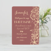 Marsala Rot und Cream Gelb Muster Einladung (Stehend Vorderseite)