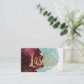 Marsala rote aquamarine Watercolor-Goldpeitschen Visitenkarte (Stehend Vorderseite)