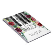 Marsala, Rote Blume Piano Notizblock (Rechte Seite)