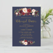 Marsala Roter Herbst Probe Abendkarte Einladung (Stehend Vorderseite)