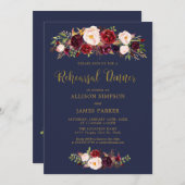 Marsala Roter Herbst Probe Abendkarte Einladung (Vorne/Hinten)