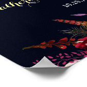 Marsala Rustic Boho Floral Begrüßung Hochzeit Poster (Ecke)