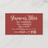 Marsala Schlicht Contemporary Makup Artist Visitenkarte (Rückseite)