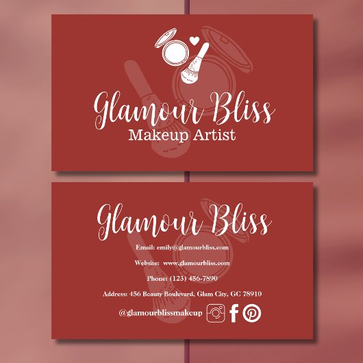 Marsala Schlicht Contemporary Makup Artist Visitenkarte