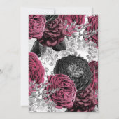 Marsala Silver Floral Wedding Dress Brautparty Einladung (Rückseite)