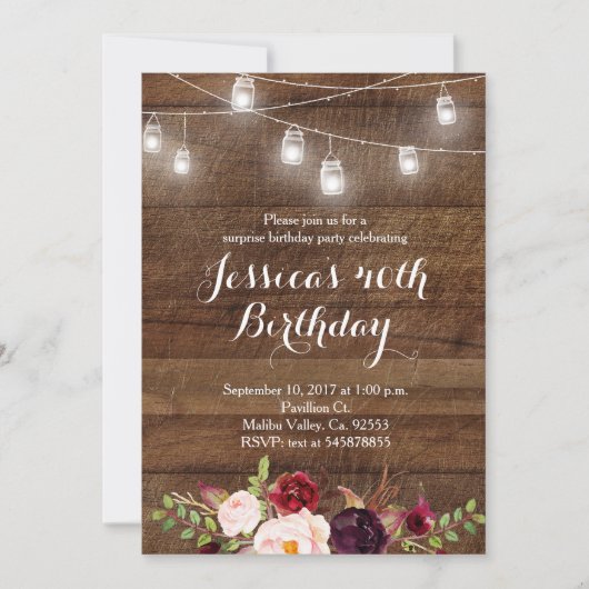 Marsala-String-Einladung Einladung (Vorderseite)