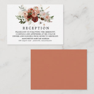 Marsala Terracotta Blush Hochzeitsempfang Begleitkarte