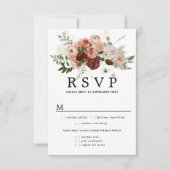 Marsala Terrocotta Wedding RSVP Card, Optionen für (Vorderseite)