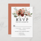 Marsala Terrocotta Wedding RSVP Card, Optionen für (Vorne/Hinten)