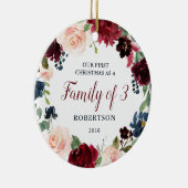 Marsala u. Marine-BlumenShabby Chic-Familie von Keramik Ornament (Rechts)