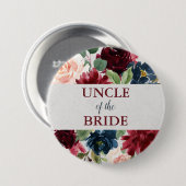 Marsala u. Marine-BlumenShabby Chic-Onkel der Button (Vorne & Hinten)