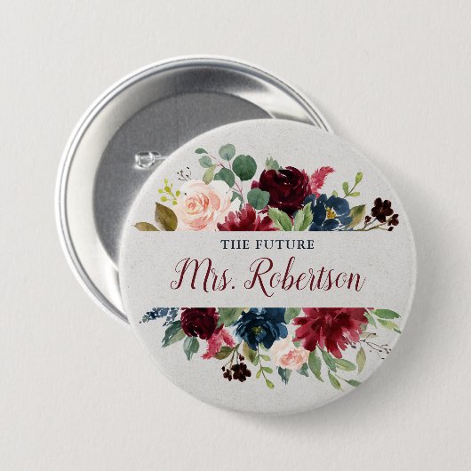 Marsala u. Marine-personalisierte zukünftige mit Button (Vorne & Hinten)