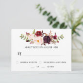 Marsala UAWG Wedding Card RSVP Karte (Stehend Vorderseite)