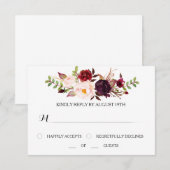 Marsala UAWG Wedding Card RSVP Karte (Vorne/Hinten)